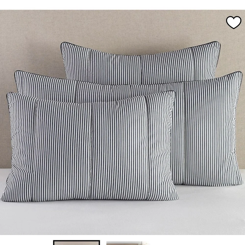 Pottery Barn-Wheaton Percale Striped Comforter Sham Set(2)Standard - Picture 16 of 16